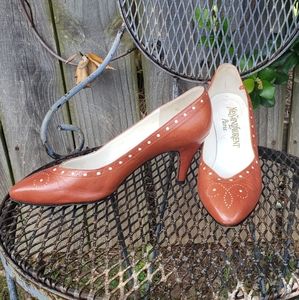 Vintage Yves Saint Laurent brown leather heels